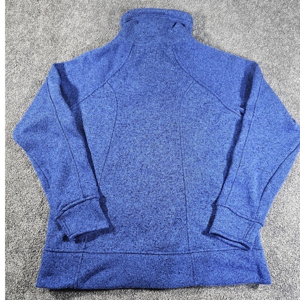 Avalanche Full Zip Sweater Jacket Womens Large Blue Marled Fleece Funnel Neck - Picture 10 of 15